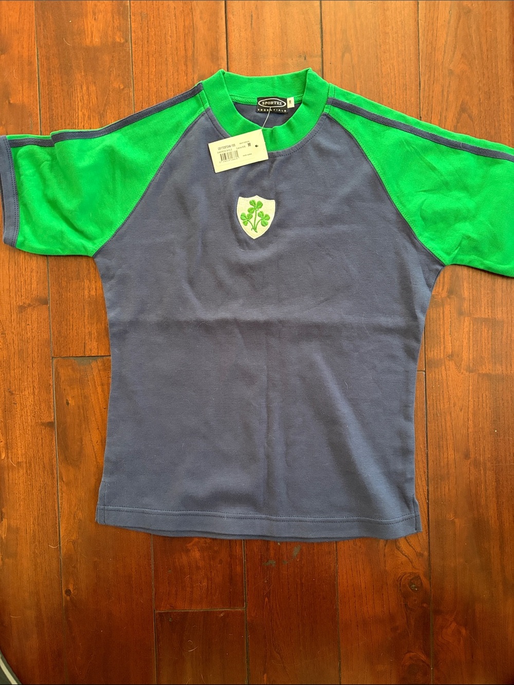 Sportex Irish shamrock,  Tee in Navy and Bright Green